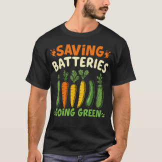 グリーンな節電 野菜ユーモア 笑える Tシャツ