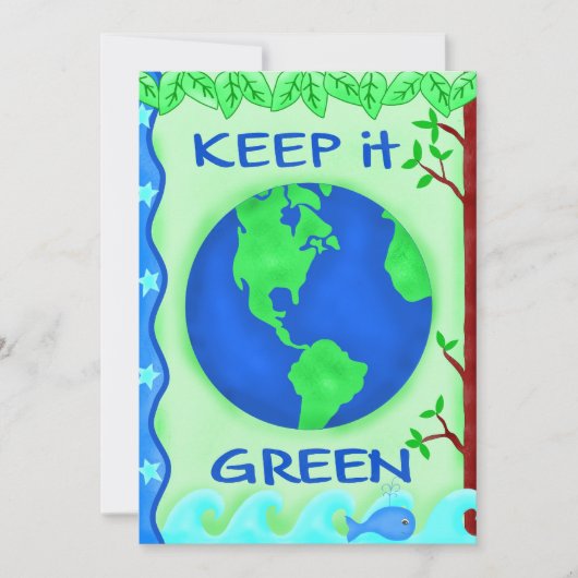 グリーンにしよう 地球を救おう 環境アート 招待状 (正面)