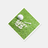 グリーンにゴルフボールを付けたゴルファーにとって新年おめでとう スタンダードカクテルナプキン (角)