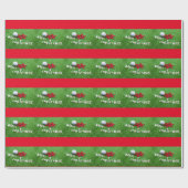 グリーンにゴルフボールを付けたゴルフクリスマスオーナメント ラッピングペーパー (フラット)