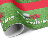グリーンにゴルフボールを付けたゴルフクリスマスオーナメント ラッピングペーパー (ロールコーナー)