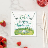 グリーンにボールを付けたゴルフの引退 スタンダードカクテルナプキン (インサイチュ)