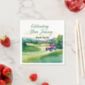 グリーンにボールを付けたゴルフの引退 スタンダードカクテルナプキン (インサイチュ)