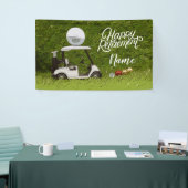 グリーンにボールを持つゴルフの幸せな退職 横断幕 (トレードショー)