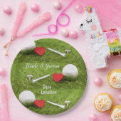 グリーンに愛のあるゴルフボール紙プレート ペーパープレート (パーティー)