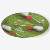 グリーンに愛のあるゴルフボール紙プレート ペーパープレート (アングル)