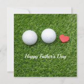 グリーンに愛を持つゴルフ父親のデイゴルフボール (正面)