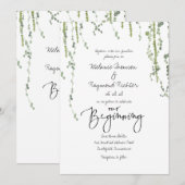 グリーンのあるウェディングスタート 招待状 (正面/裏面)