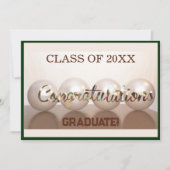 グリーンのおめでとう卒業祝い風船 招待状 (正面)