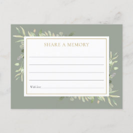 グリーンのお悔やみ メモリーカード 生きることの祝い ポストカード