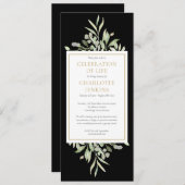 グリーンのお祝い 追悼式 招待状 (正面/裏面)