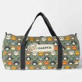 グリーンのかわいいかわいい猫 ダッフルバッグ (正面)