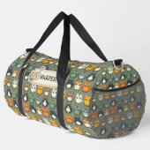 グリーンのかわいいかわいい猫 ダッフルバッグ (右コーナー)