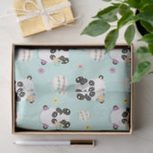 グリーンのかわいいオリエンタルパンドラ(PANDAS)の模様 薄葉紙 (ギフト)