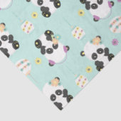 グリーンのかわいいオリエンタルパンドラ(PANDAS)の模様 薄葉紙 (詳細)