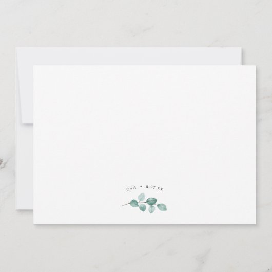 グリーンのみの結婚式披露宴 招待状 (裏面)