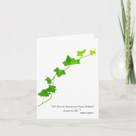 グリーンのイギリスゴケサツマイハート お悔やみありがとう サンキューカード