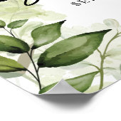 グリーンのウェディングシャワー ウェルカムサイン ポスター (角)