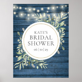 グリーンのウェディングシャワー ウェルカムサイン ポスター