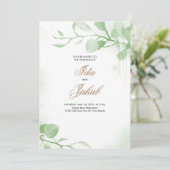 グリーンのウェディング招待状テンプレート 招待状 (スタンド正面)