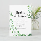 グリーンのエンゲージメントパーティー招待状 招待状 (スタンド正面)