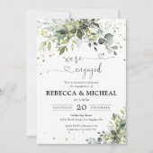 グリーンのエンゲージメントパーティー招待状 招待状 (正面)