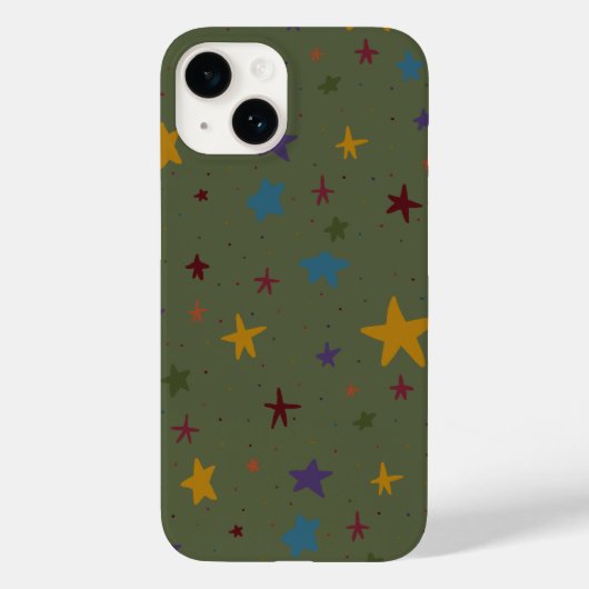 グリーンのカラフルなスターフォンケース Case-Mate iPhoneケース (裏面)