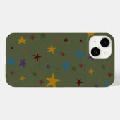 グリーンのカラフルなスターフォンケース Case-Mate iPhoneケース (裏面 (横))