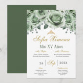 グリーンのキンセアニエラ招待状 招待状 (正面/裏面)