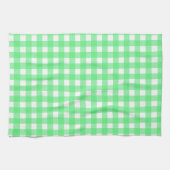 グリーンのギンガムチェック キッチンタオル (横)