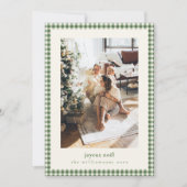 グリーンのギンガム プリントの Joyeux Noel クリスマス 写真 (正面)