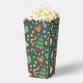 グリーンのクリスマスパターンのポップコーンファバーギフトボックス フェイバーボックス (はじけた状態)
