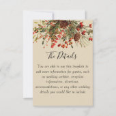 グリーンのクリスマス ベリー ウェディング ディテール カード (正面)