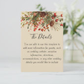 グリーンのクリスマス ベリー ウェディング ディテール カード (スタンド正面)