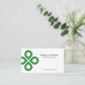 グリーンのクローバーデザイン 名刺 (スタンド正面)