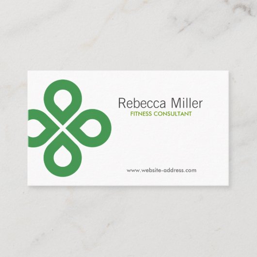 グリーンのクローバーデザイン 名刺 (正面)