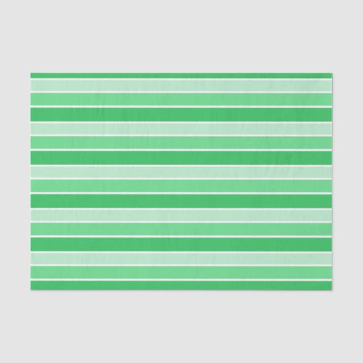 グリーンのグラデーション水平ストライプ 薄葉紙 (正面)