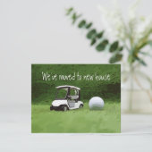 グリーンのゴルフで新しい家に引っ越したゴルフ 案内状 (スタンド正面)