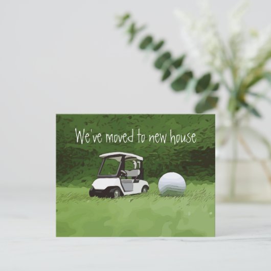グリーンのゴルフで新しい家に引っ越したゴルフ 案内状 (スタンド正面)