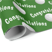 グリーンのゴルフボールおめでとう ラッピングペーパー (ロールコーナー)