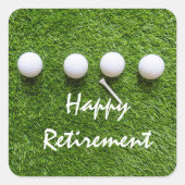 グリーンのゴルフボールでゴルファーに幸せな引退 スクエアシール (正面)