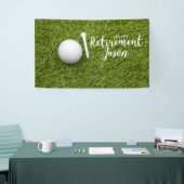 グリーンのゴルフボールとゴルフハッピーリタイアメント  横断幕 (トレードショー)