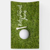 グリーンのゴルフボールとゴルフハッピーリタイアメント  横断幕 (縦)