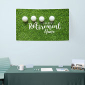 グリーンのゴルフボールとゴルフハッピーリタイアメント 横断幕 (トレードショー)