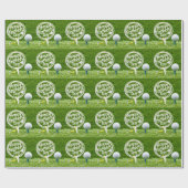 グリーンのゴルフボールを使ったお父さんの日のおめでとう  ラッピングペーパー (フラット)