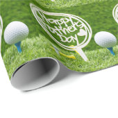 グリーンのゴルフボールを使ったお父さんの日のおめでとう  ラッピングペーパー (ロールコーナー)