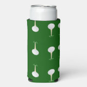 グリーンのゴルフボールパターン スリム缶クーラー (Seltzer正面)