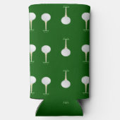 グリーンのゴルフボールパターン スリム缶クーラー (裏面)