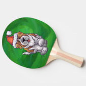 グリーンのサンタハットに可愛いセント・ベルナール 卓球ラケット (横)