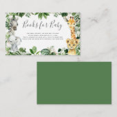 グリーンのジャングル サファリ 動物の赤ちゃんのための本 エンクロージャーカード (正面/裏面)